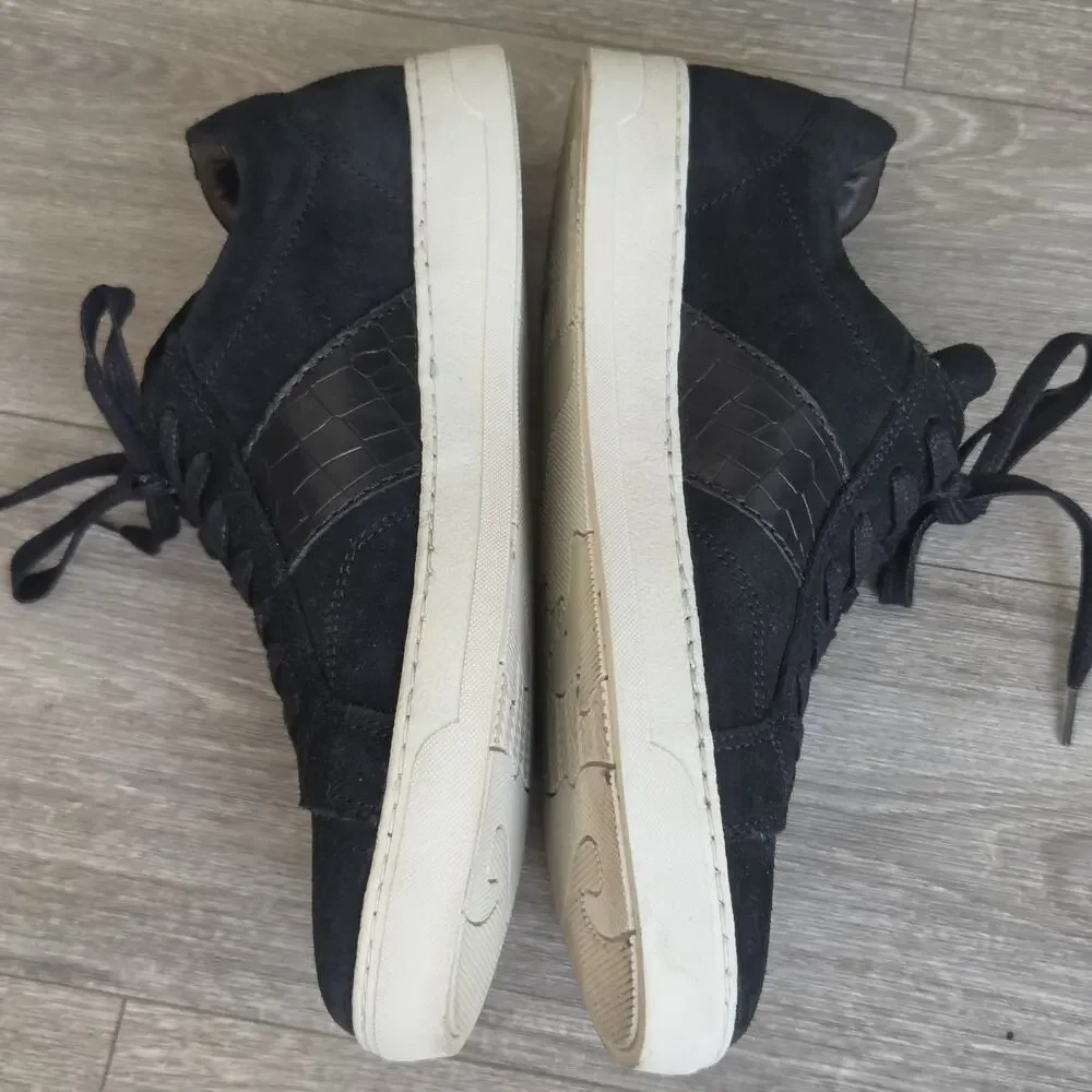 B2 BRUNO MAGLI Suede Leather Men US 10M Sneaker Black Made In Portugal